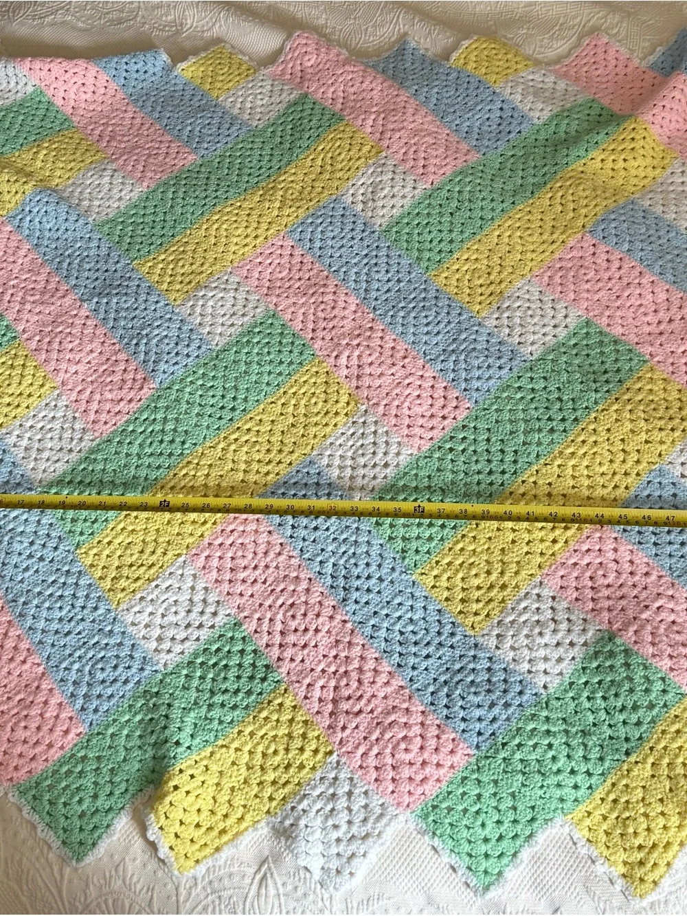 Pastel Crocheted Baby Throw Blanket – Multi Pastel Colors